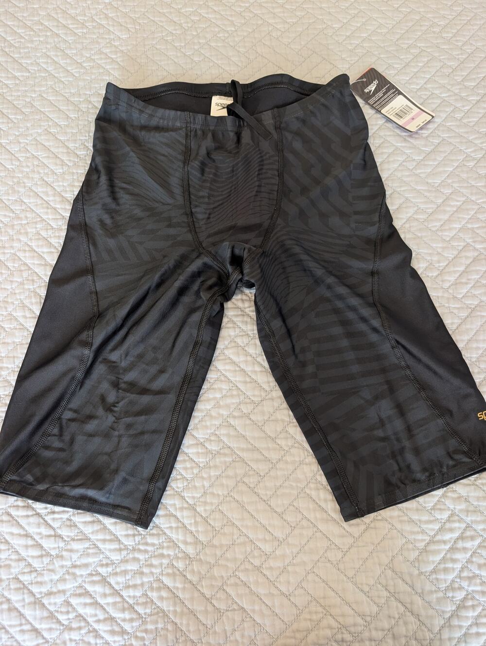NWT Speedo Men's Size 32 Black Eco Printed Slice Jammer (0879)